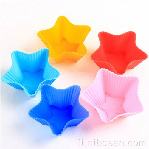 Tazze di muffin da cottura in silicone nessuna bpa riutilizzabile per la cottura di fodere per cupcake